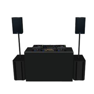 Compact DJ Set (1,5 m) – QSC LA108 + K-Sub