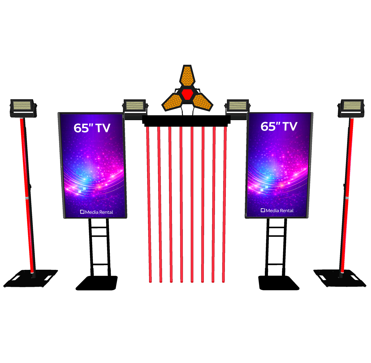 TV Studio Show – 2× TV 60″ + Titan + Q2 + Resolume