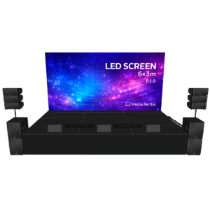 Zestaw Konferencyjny Plus (LED 6×3 m + QSC + 2× prompter 60”)