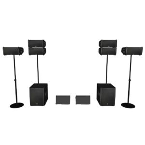 QSC Conference System XL – 6× LA108 + 2× KS118 + 2× K10 (FlexStands)